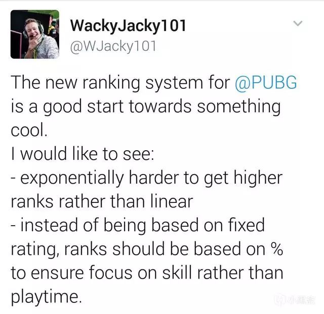 PUBG 排位系统即将上线，WackyJacky101 提出新看法，你怎么看？